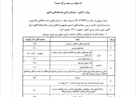بازگشت ساعت کاری به روال عادی